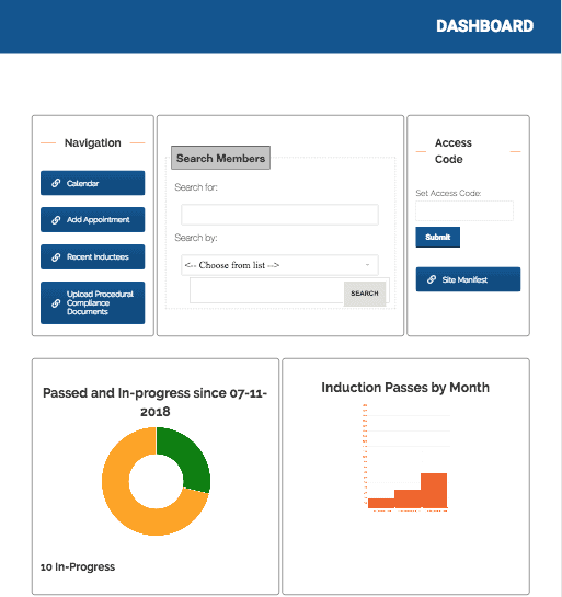 guide, admin, dashboard, security, compliance, turnstyle, induction systems, online, resolution, services, turnkey, training, elearning, toolbox talks, health and safety,